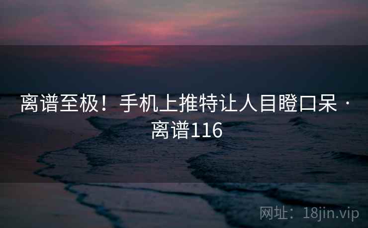 离谱至极！手机上推特让人目瞪口呆 · 离谱116